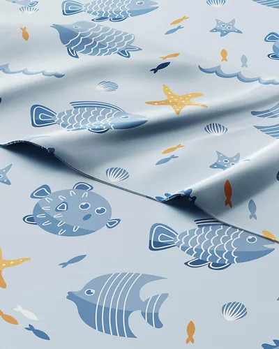 Vista 10 de CGK Linens Sábanas tamaño individual, juego de 3 piezas, de pez, color rosado, temática de animales marinos, ultrasuave, transpirable, lavable a