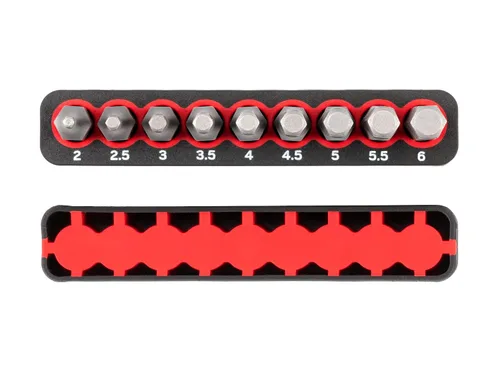 Vista 5 de TEKTON Juego de brocas hexagonales de 1/4 pulgada con riel, 9 piezas (2-6 mm) DZX93002