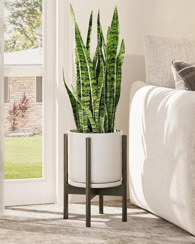 Vista 11 de GENTINGBRO Soporte ajustable para plantas de interior, soporte de bambú para plantas de 8, 9, 10, 11, 12 pulgadas, soporte de esquina pequeño