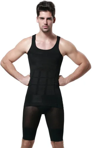 Vista 6 de GKVK Mens adelgazar cuerpo Shaper chaleco camisa Abdomen Slim