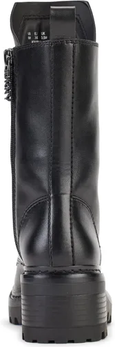 Vista 2 de DKNY Botas de combate de cuero suave con punta de metal para mujer