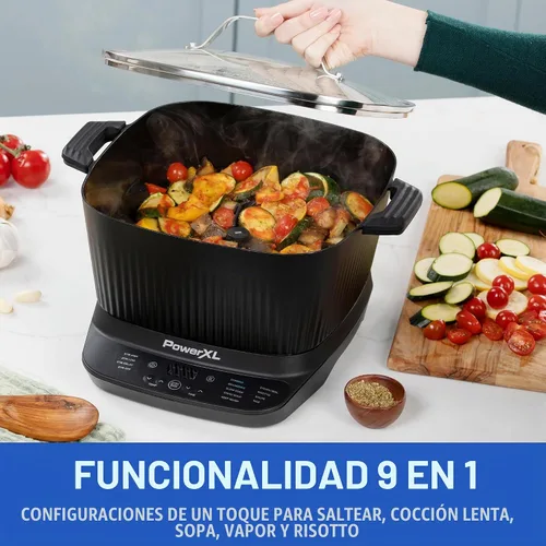 Vista 3 de STIRMAX Olla Múltiple Digital de 7.5 Cuartos con Paleta Automática para Remover y Triturar, 9 en 1 Preajustes Programables para Saltear, Sellar