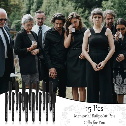 Vista 7 de Roowest Bolígrafos conmemorativos, bolígrafos para invitados funerarios, bolígrafos de servicio conmemorativo, bolígrafos para invitados para luto