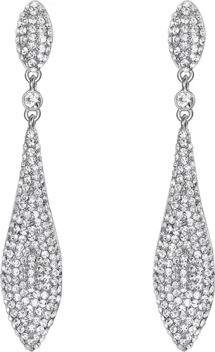 Vista 21 de EVER FAITH Pendientes colgantes de cristal austriaco para boda y baile de graduación, joyería con doble gota de agua para fiestas nupciales con 1