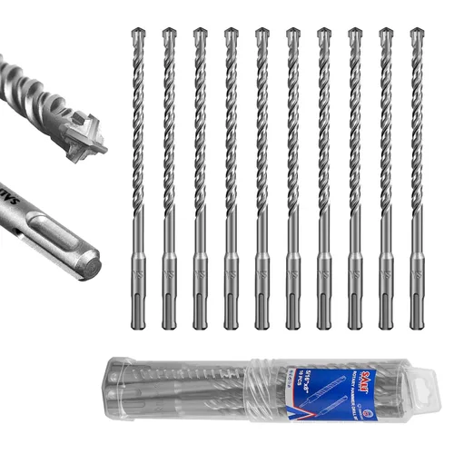 Vista 22 de SALI 10 brocas de martillo giratorio SDS Plus de 1/2 x 6 pulgadas, kit de broca para hormigón, material de carburo de doble rosca de tipo cruzado
