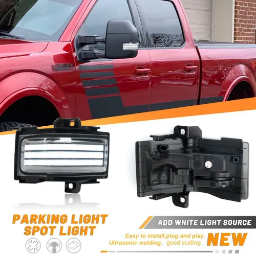 Vista 3 de Lámpara LED de Marcador de Espejo Lateral para Ford F150 F250 F350 F450 F550 2018-2022 2023 2024 2025 Super Duty Switchback Luz de Conducción