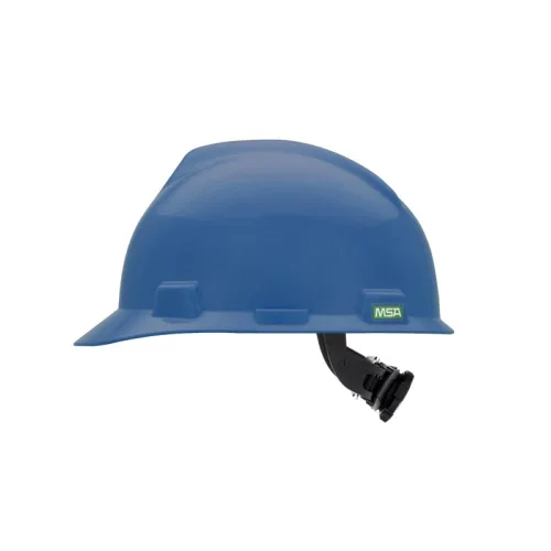 Vista 4 de MSA 495851 V-Gard - Casco de seguridad, con suspensión de trinquete Fas-Trac III, carcasa de polietileno, protección anti-impacto superior, correas