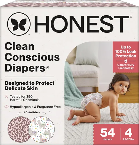 Vista 12 de The Honest Company Clean Conscious - Pañales para pieles delicadas, hasta un 100% a prueba de fugas, hipoalergénicos, sin fragancia, género neutro