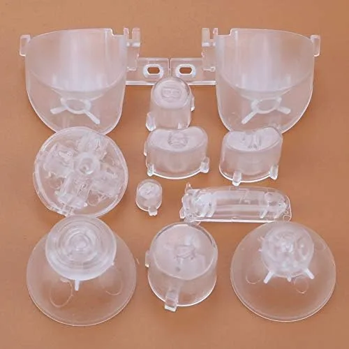 Vista 2 de Botones completos 11 en 1 ABXYZ Botón Pulgar Tapa Joystick Dpad Botones para Nintedno Gamecube NGC Constroller (S-Clear)