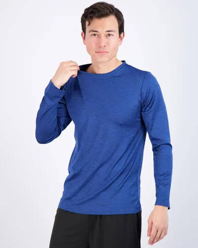 Vista 4 de Paquete de 4unidades camisetas Dry-Fit de manga larga para hombre que absorben la humedad, con protección solar ultravioleta, camiseta deportiva