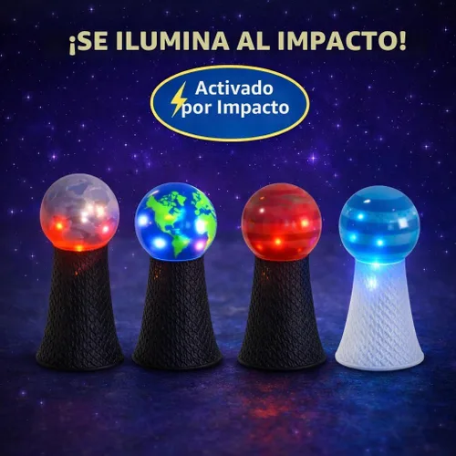 Vista 6 de Liberty Imports Planet Pop Jumpers para niños, paquete de 20 juguetes de reventar con sistema solar iluminado con estrellas y planetas, lanzadores