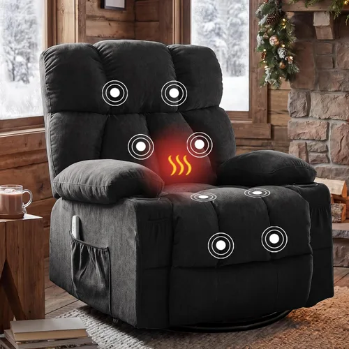 Vista 12 de Rocker - Silla reclinable para sala de estar con masaje por vibración y Gris