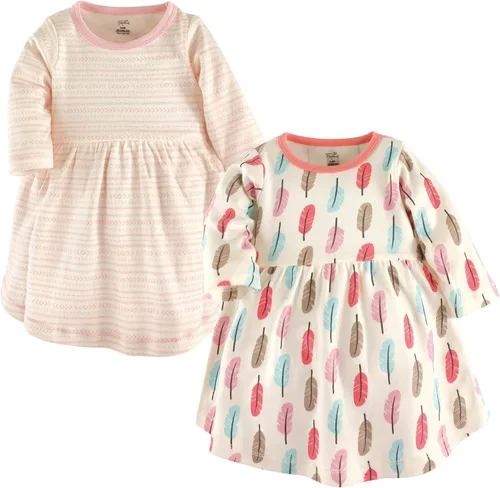 Vista 85 de Touched by Nature - Vestidos de manga corta y manga larga de algodón orgánico para niñas pequeñas, bebés y mujeres Manga larga con flores abstractas