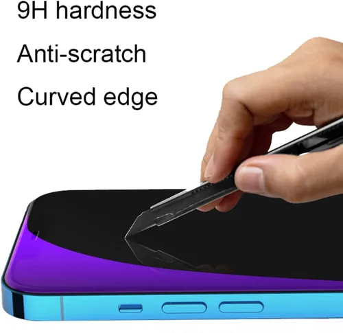 Vista 5 de 2 piezas de vidrio templado anti-azul de privacidad para iPhone XS Max/iPhone 11 Pro Max, película protectora de pantalla antiespía diseñada