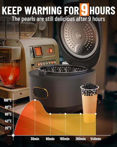 Vista 4 de WantJoin Boba Maker Machine - Máquina comercial Boba Cooker comercial Boba Pearl Maker para té de burbujas, té con leche, olla Boba para perlas