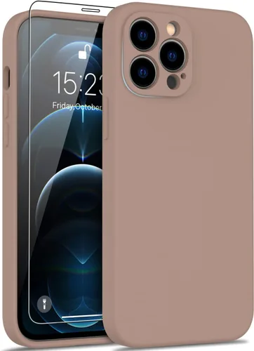 Vista 43 de DEENAKIN Funda de silicona compatible con iPhone 12 con protector de pantalla, mejora la protección de la cámara, funda protectora suave y flexible