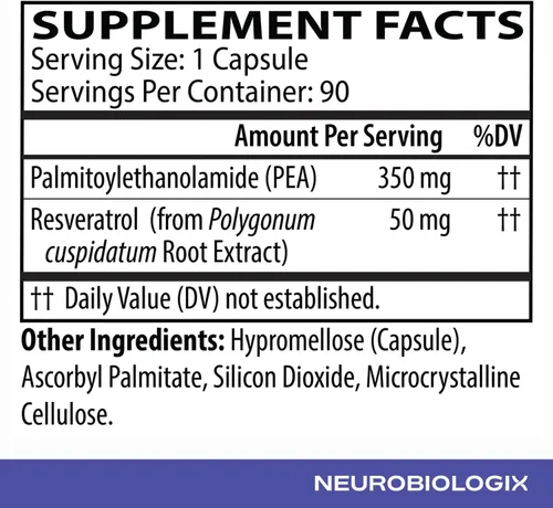 Vista 5 de Neurobiologix Apoyo calmante de guisantes para hombres y mujeres, fórmula de guisantes y resveratrol para comodidad, movilidad, salud nerviosa