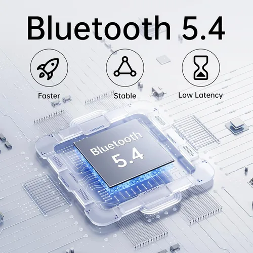 Vista 3 de Receptor transmisor Bluetooth 5.4, adaptador de audio inalámbrico 2 en 1 con doble enlace para 2 auriculares, conector auxiliar de 0.138 in para TV