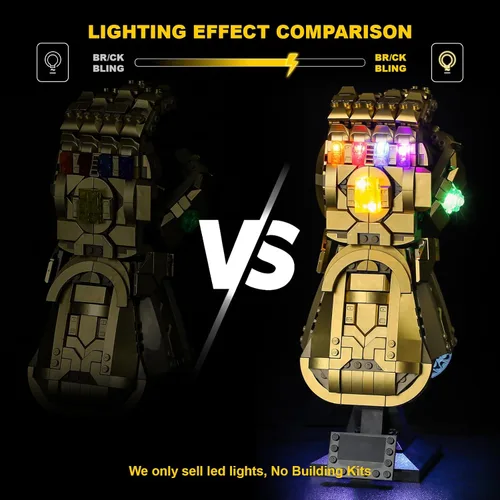 Vista 4 de Vaodest Luz LED para Lego 76191 Marvel Infinity Guantelete Set 76191 Juego de guanteletes Infinity