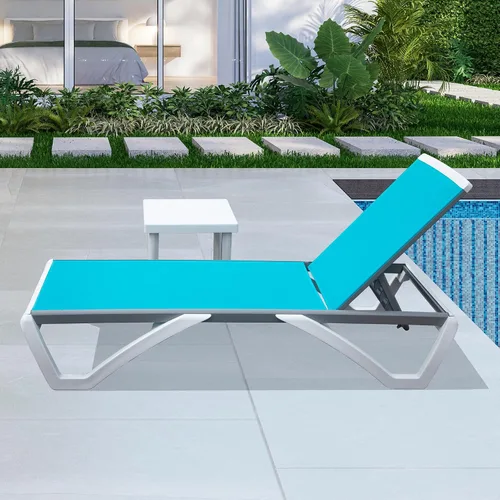 Vista 19 de Domi - Tumbona de aluminio para exteriores con respaldo ajustable, para playa, patio, balcón, piscina (1 silla marrón)
