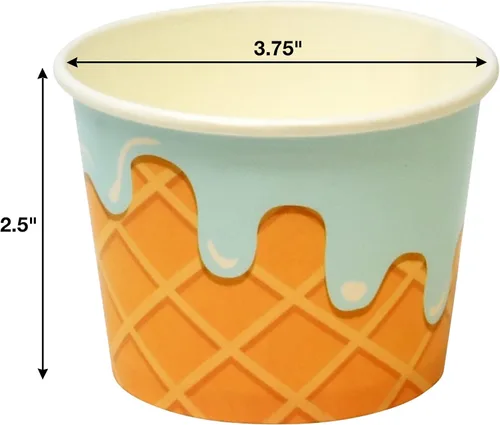 Vista 2 de Gift Boutique Paquete de 60 tazas de helado de papel de 10 onzas para postres