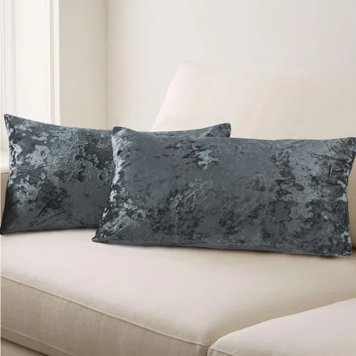 Vista 34 de Home Soft Things Funda de almohada decorativa de terciopelo triturado, 4 piezas, aguacate, 20 x 20 pulgadas, funda cuadrada de acento suave