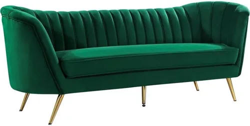 Vista 10 de Pemberly Row Sofá contemporáneo de terciopelo negro con patas de acero inoxidable resistentes