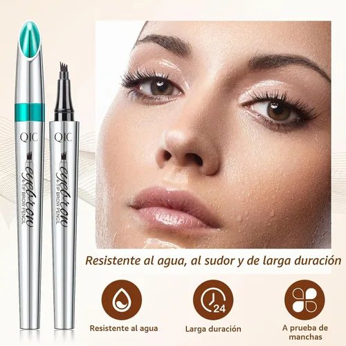 Vista 3 de QIC Lápiz de cejas de 4 puntas, bolígrafo microblading impermeable de larga duración con aplicador de punta de microhorquilla mejorado para cejas
