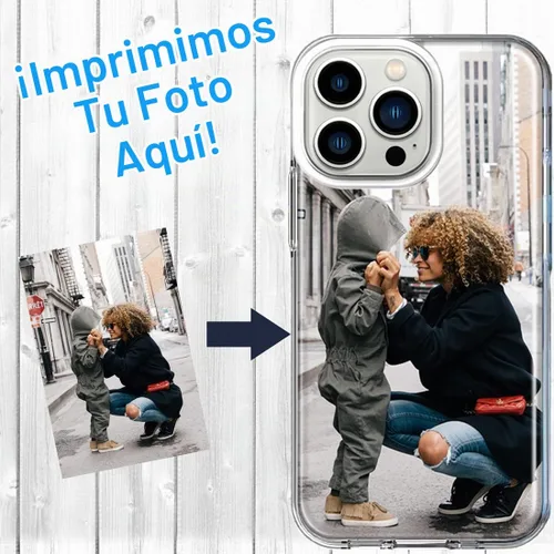 Vista 2 de Funda personalizada de doble capa para Apple iPhone 14 PRO de 6.1 pulgadas solamente, diseña tu propia funda transparente transparente para fotos