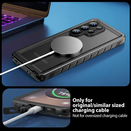 Vista 5 de SPORTLINK - Funda impermeable para Samsung Galaxy S25 Ultra, protector de pantalla integrado a prueba de golpes y polvo, cubierta protectora