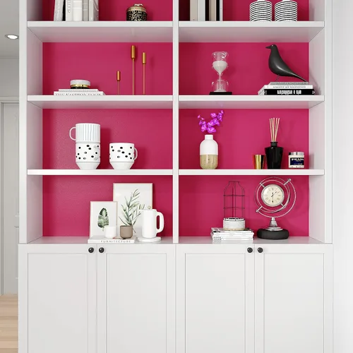 Vista 4 de VEELIKE Papel tapiz rosa magenta para pegar y despegar, papel de contacto rosa para escritorio, armarios, cajones, paredes, 15.7 x 118 pulgadas