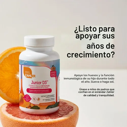 Vista 8 de Tabletas masticables de vitamina D3, de 1000IU, para niños. Fácil digestión, con la dosis justa de vitamina D3 para niños de 1000 IU. Con