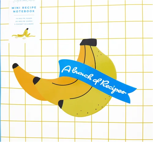 Vista 6 de C.R. Gibson Colección Bunch of Bananas - Papelería con dibujos divertidos para la cocina, 7.25 x 9 pulgadas, mini cuaderno de recetas