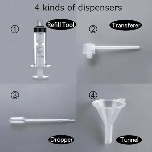 Vista 7 de Paquete de 6 botellas de perfume recargables de 1.0 fl oz / 1 onza, botella de perfume de vidrio vacía cuadrada portátil con 4 tipos de paquete de 3