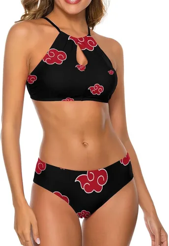 Vista 2 de Conjunto de bikini push up de dos piezas para mujer, traje de baño halter
