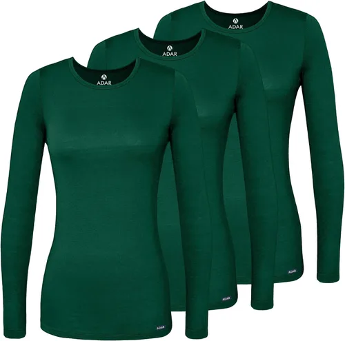 Vista 41 de Adar Underscrubs - Camiseta de manga larga para mujer, paquete de 3 unidades Aguamarina (Aquamarine)