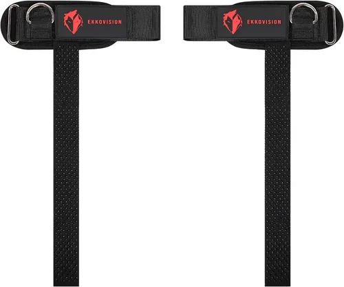 Vista 13 de Ekkovision Correas de levantamiento de pesas con anillo en D con puños, soporte de muñeca para hombres, correas de elevación gruesas y cómodas