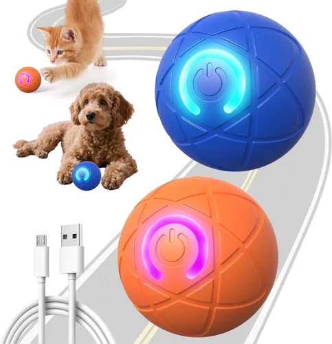Vista 8 de Juguetes interactivos para perros con bolas, 2026 Bola de rodar y temblor automática para cachorros y perros pequeños y medianos, bola inteligente