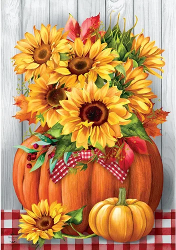 Vista 6 de Bandera de casa de otoño Bountiful Bushel de 40 x 28 pulgadas Briarwood Lane