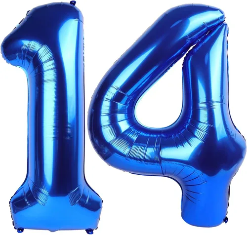 Vista 352 de Globos con números de 40 pulgadas, color negro, para decoraciones de cumpleaños de 10 a 100 años Jumbo 40In & Vibrant Color, With Hanging Holes