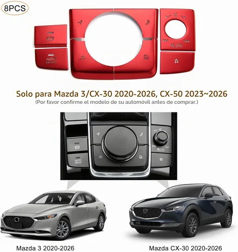 Vista 2 de Para Mazda 3 CX-30 CX-50 Panel De Engranajes Cubierta De Botón - Rojo