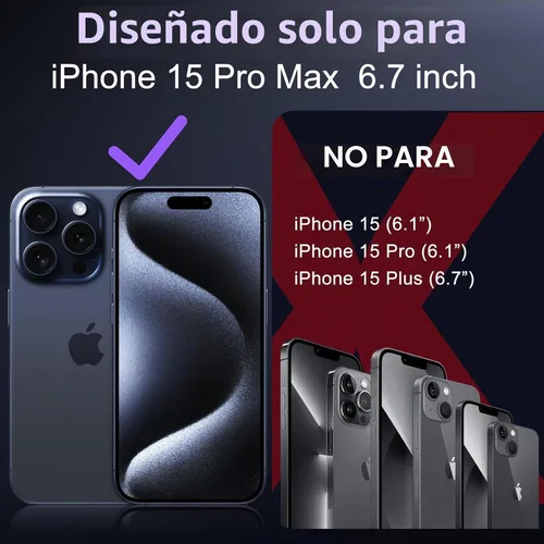 Vista 2 de Funda transparente diseñada para iPhone 15 Pro Max, compatible con MagSafe, antiamarilleo, protección contra caídas de grado militar, delgada, a