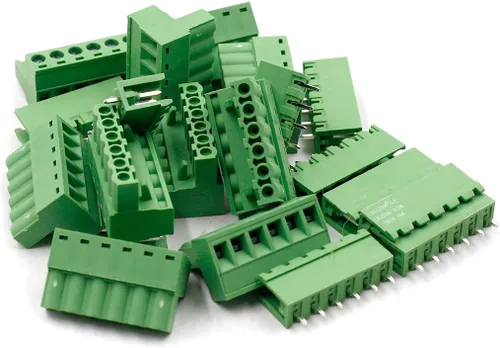 Vista 5 de 4Pin 0.200 in 2EDG Accesorios de audio y video Pin recto hembra y macho PCB Adaptadores de bloque de terminales enchufables verde - (10 piezas)