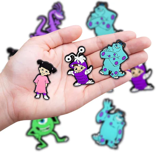 Vista 2 de Monsters Croc Charms Inc - 8 dijes para zapatos de cocodrilo de PVC, lindos accesorios para niños, niñas, niños, adultos, decoraciones, pulseras
