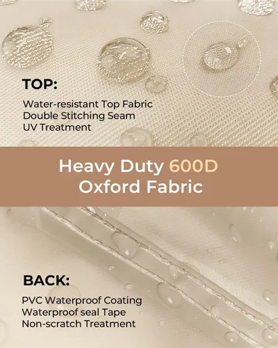Vista 3 de Loriano Juego de fundas para muebles de patio, 3 piezas, impermeables, 600D resistentes al agua, juego de fundas para muebles de césped