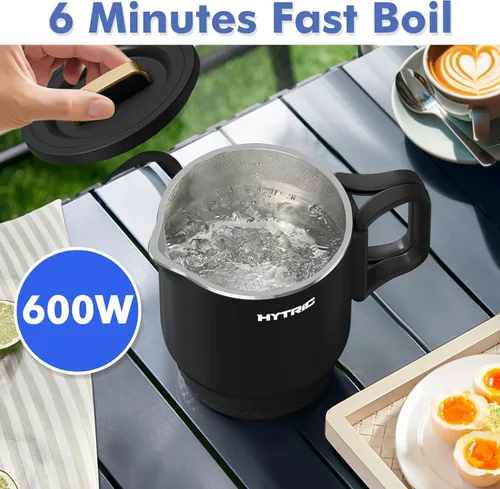 Vista 6 de HYTRIC Hervidor Eléctrico de Viaje, Hervidor Pequeño Plegable de 650ML, Hervidor de Agua Portátil con Control de Energía Dual, Hervidor de Acero