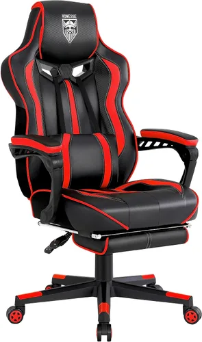 Vista 11 de Vonesse Silla para Videojuegos, Silla de Oficina para Computadora con Reposapiés, Sillas Reclinables para Juegos para Adultos, Silla Ergonómica