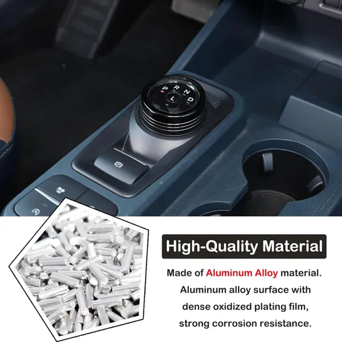 Vista 3 de Cubierta de anillo de botón de palanca de cambios de automóvil compatible con Ford Maverick 2022-2024, cubierta de anillo para palanca de cambios