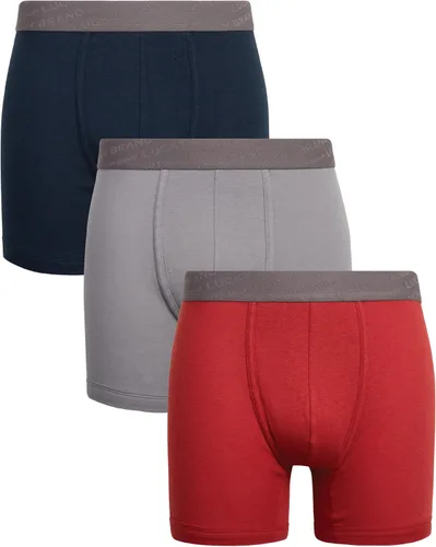 Vista 13 de Lucky Brand Mens Boxer Briefs - 3 Pack Cotton Underwear For Men, 5" Inseam Aleación/Super Sonic/Azul Azure