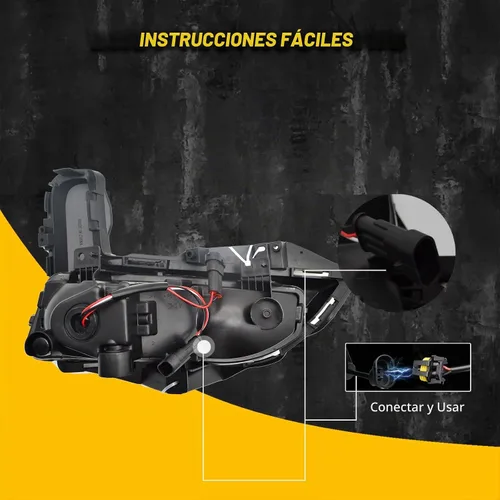 Vista 3 de Luces antiniebla LED para parachoques de Nissan Rogue 2017-2020 con DRL e intermitentes